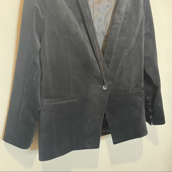 NWT Capulet Notch Collar Blazer in BLACK Suede - Picture 7 of 14
